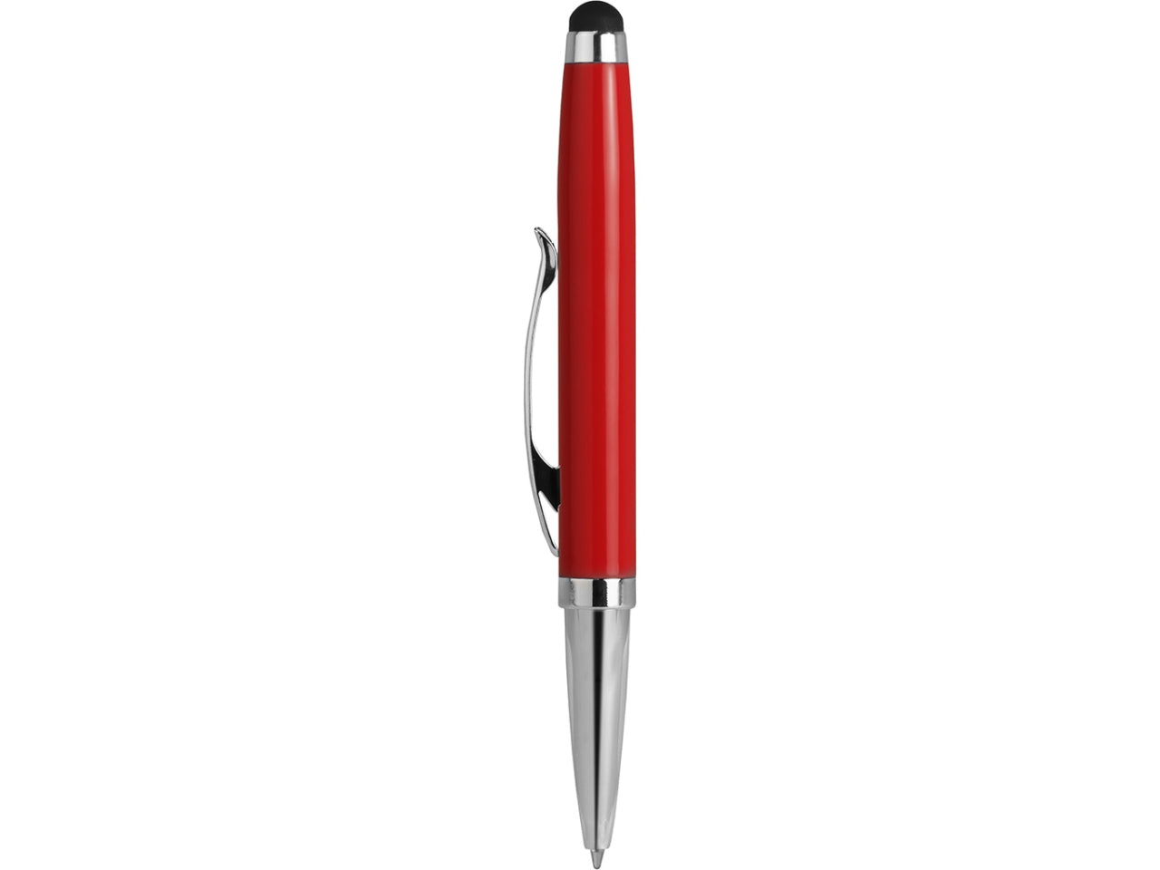 Penna sfera con touchscreen in metallo colore rosso
