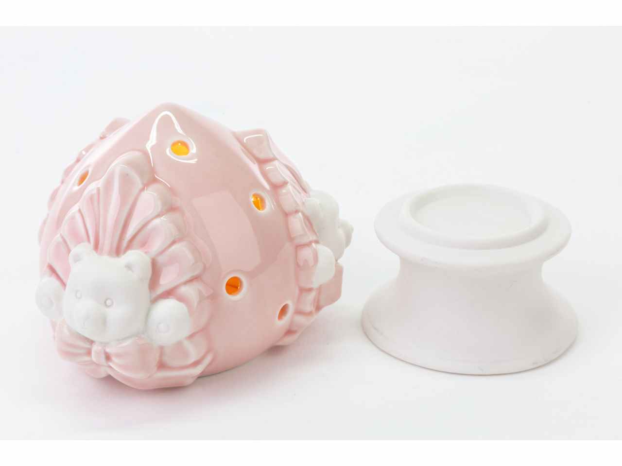 Pomo orsetto porc.rosa 11x11xh.13 54285