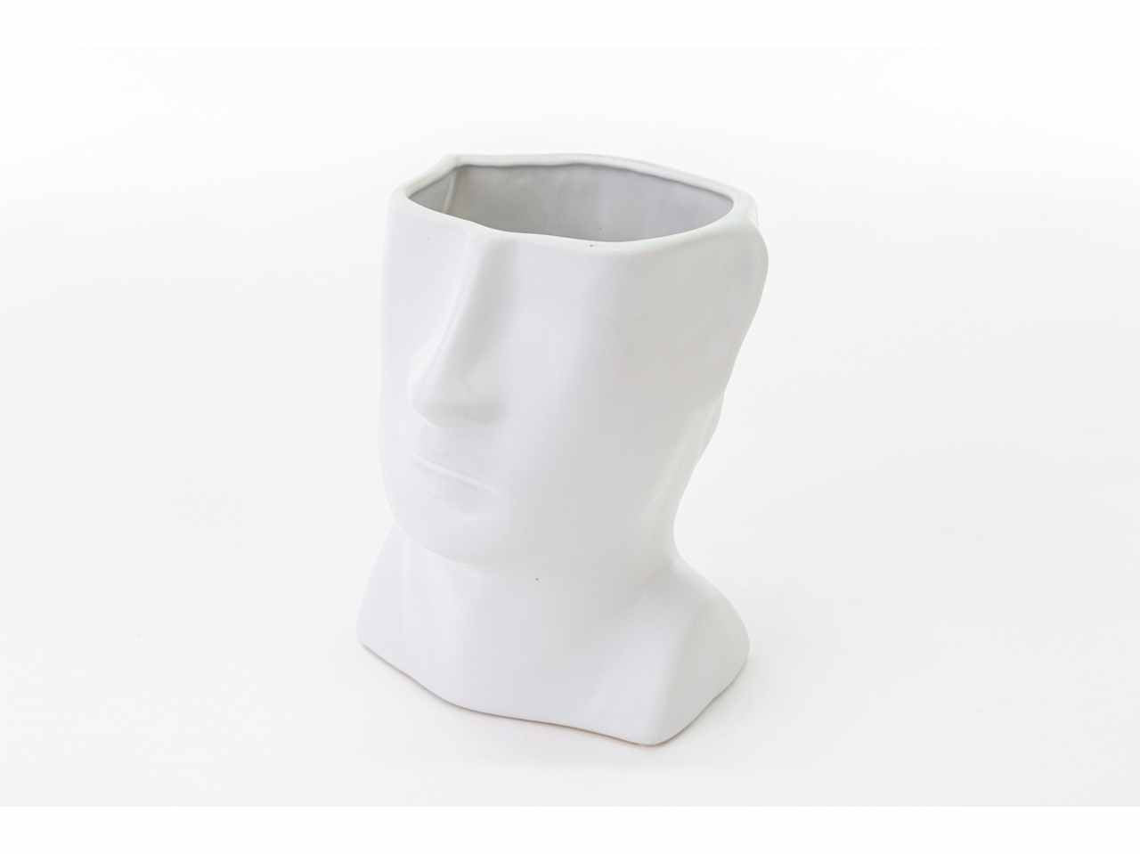 Vaso testa uomo bianco 15xh19,5cm 54354