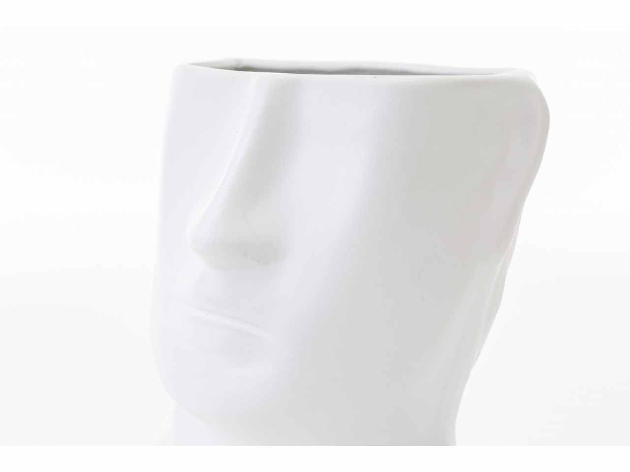 Vaso testa uomo bianco 15xh19,5cm 54354