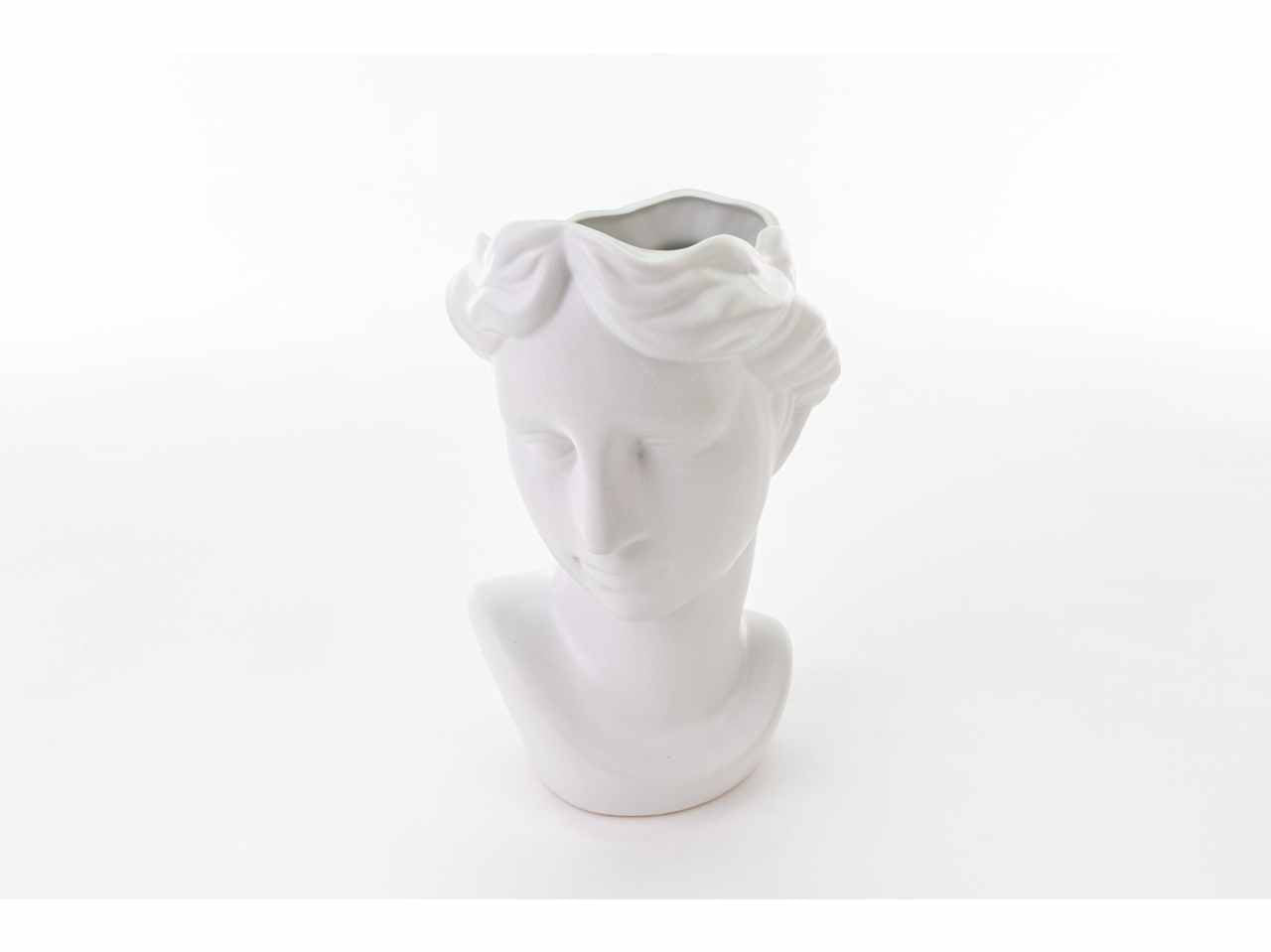 Vaso testa donna bianco 19x16xh27cm 54356