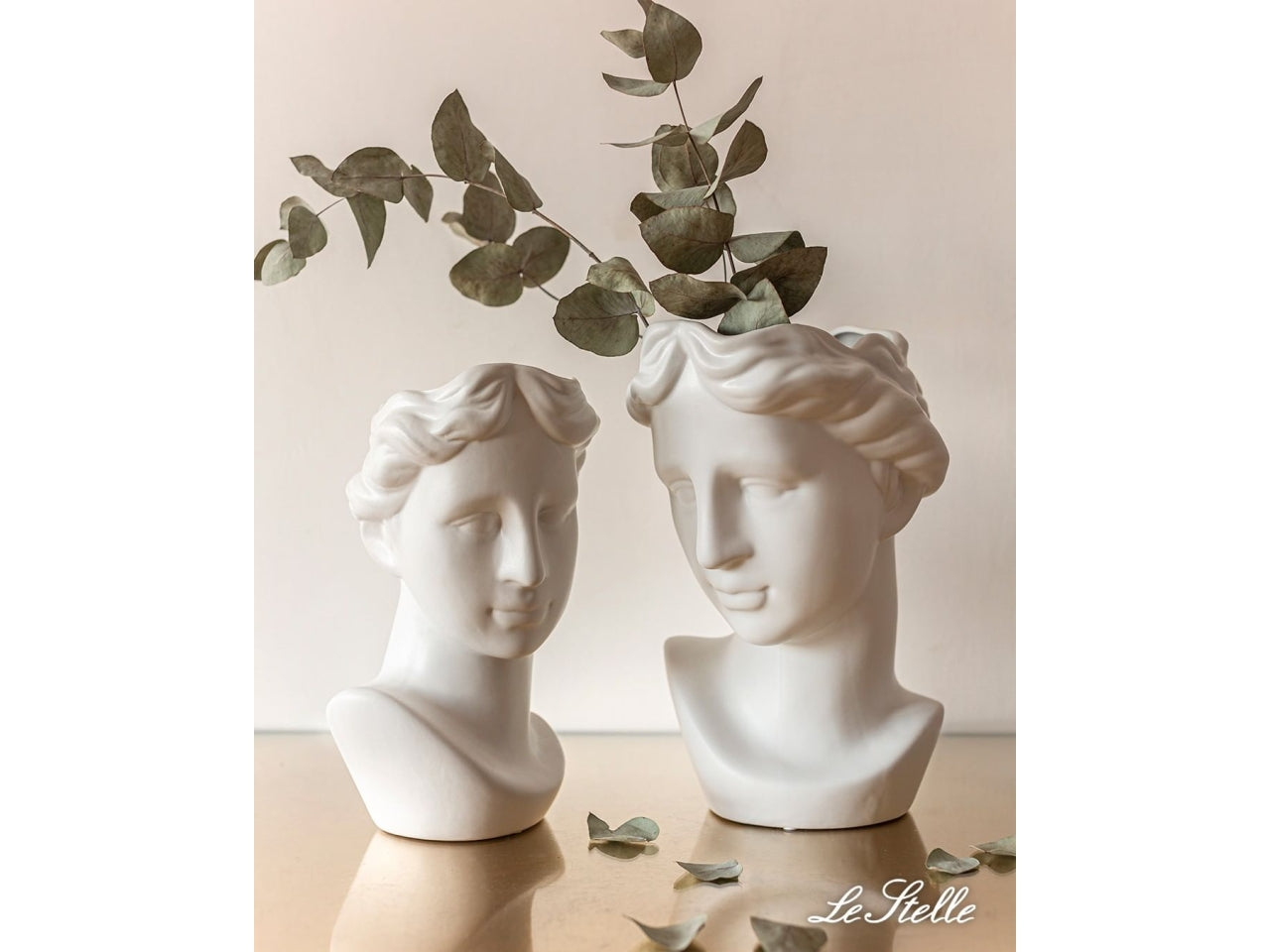 Vaso testa donna bianco 19x16xh27cm 54356