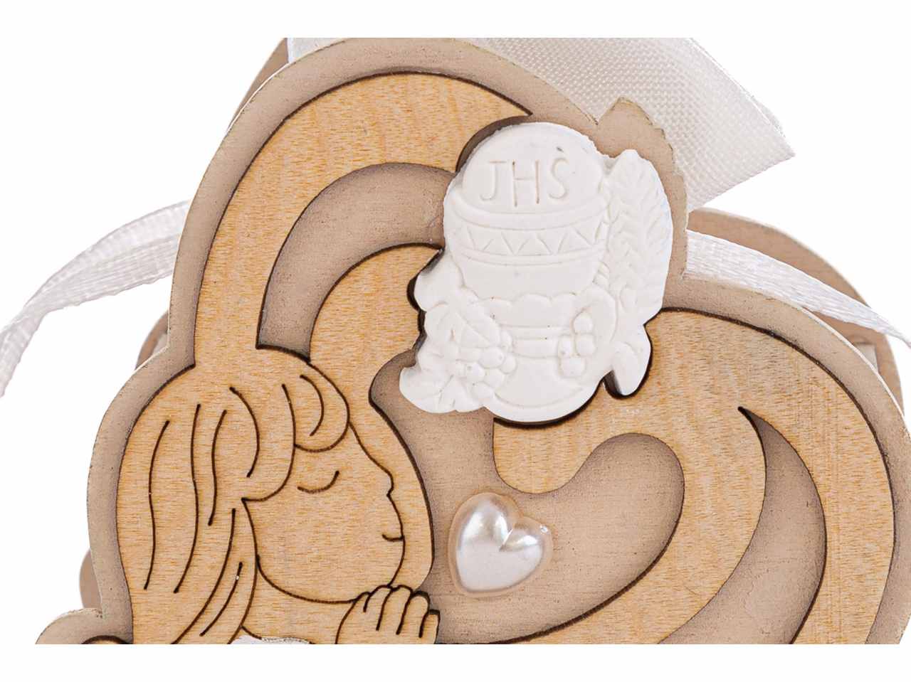 Sacchetto porta confetti in legno per comunione girl 3,5x6,5xh.8,5 cm