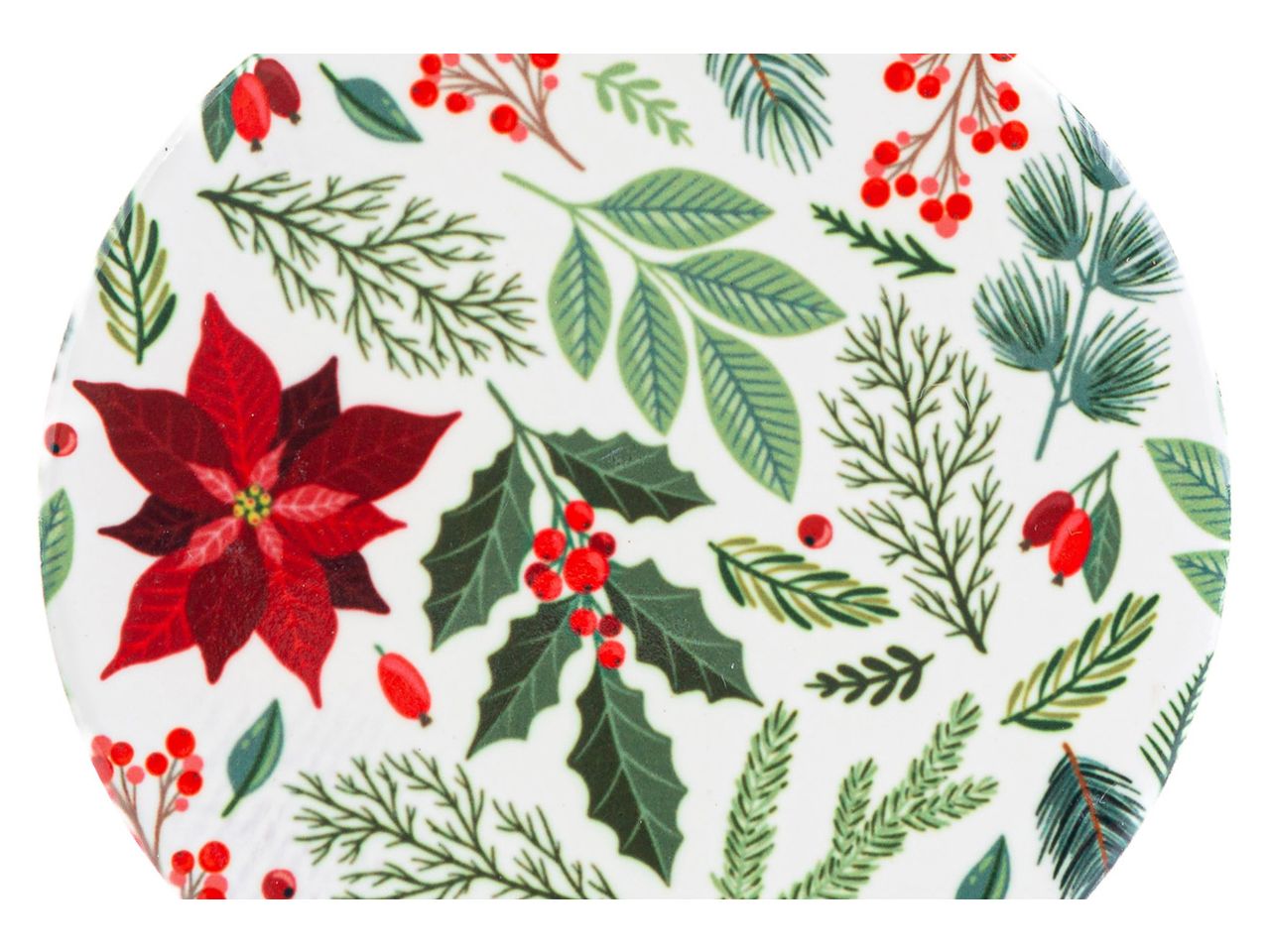 Poggia moka in ceramica bianco natale misura 10,5x11cm