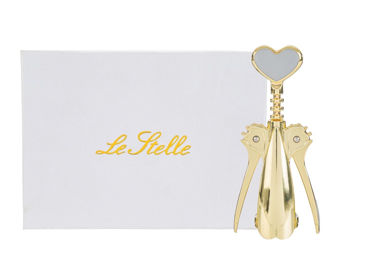 Apribottiglie in metallo colore oro astuccio misura 16cm