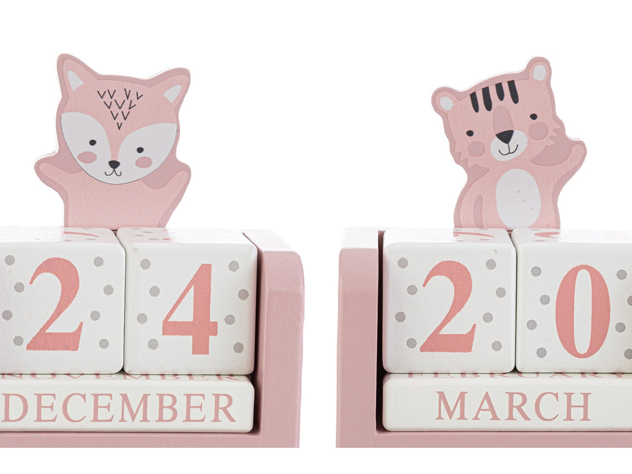 Datario rosa bomboniera nascita bimba in legno, idea regalo battesimo, 4 soggetti assortiti - 8x4,5x9cm - Le Stelle