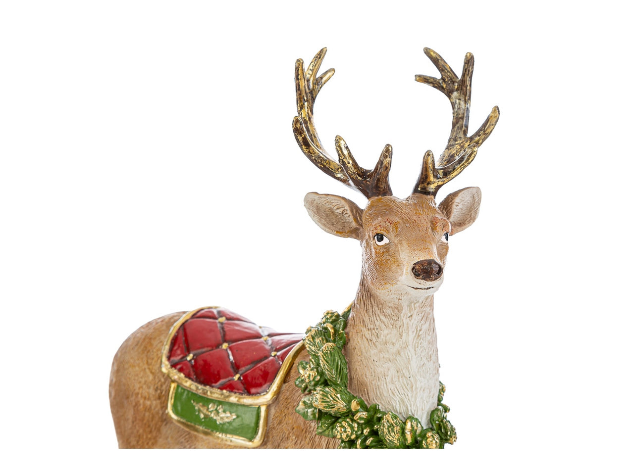 Statua renna natalizia resina opaca multicolor 14,5x6,5xh.19cm - Le Stelle