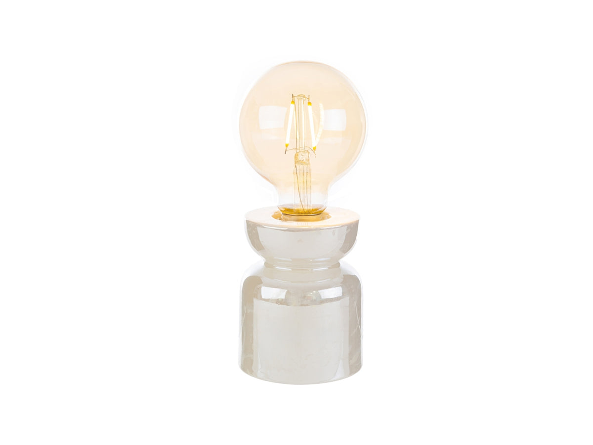 Lampada porcellana bianca 9,5x9,5xh.18,5cm con shopper
