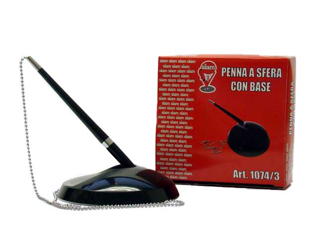 Penna a sfera Siam con catenella e base adesiva diametro 10 cm