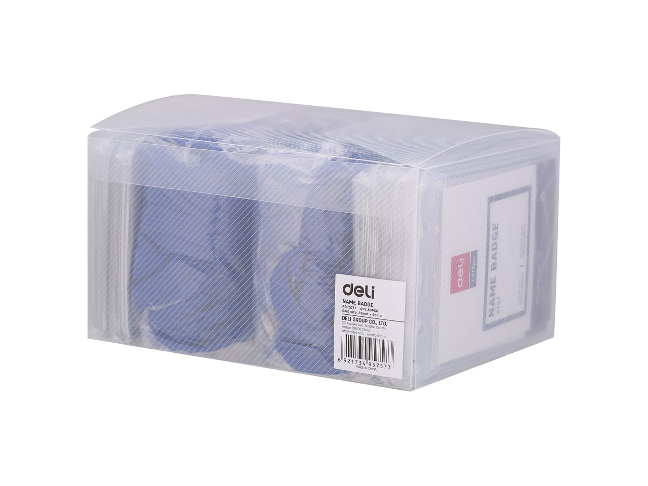 Deli portanome verticale con cordoncino blu