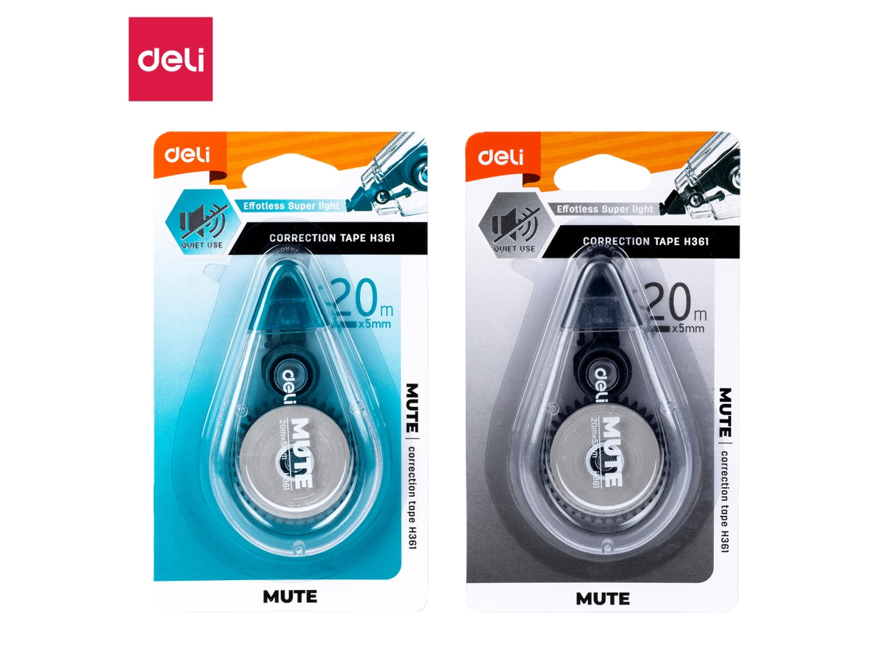 Correttore a nastro 5mmx20mt in colori assortiti, Mute - Deli
