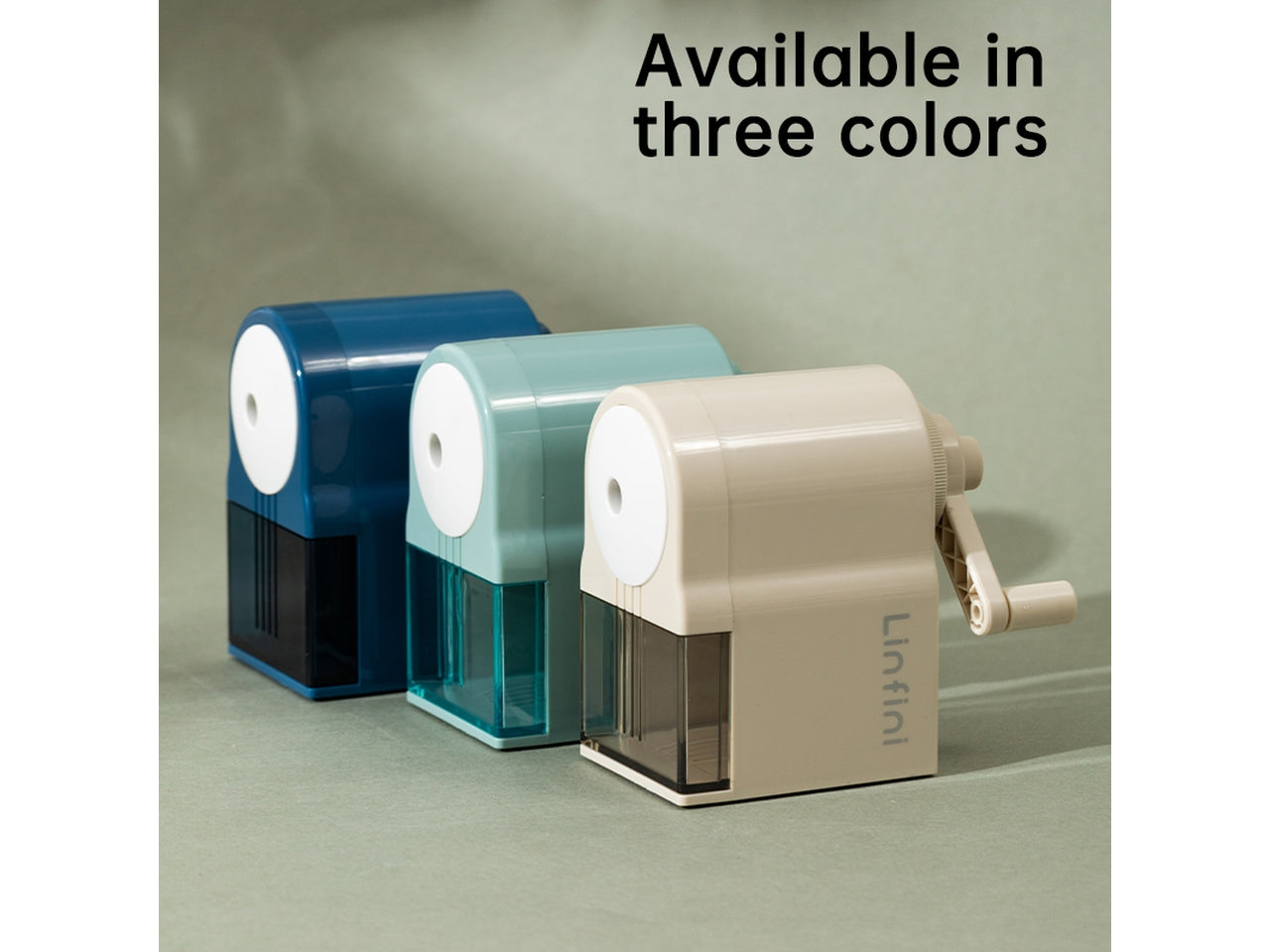 Temperamatite manuale con manovella in 3 colori assortiti in plastica, 5 gradi di affilatura - Deli