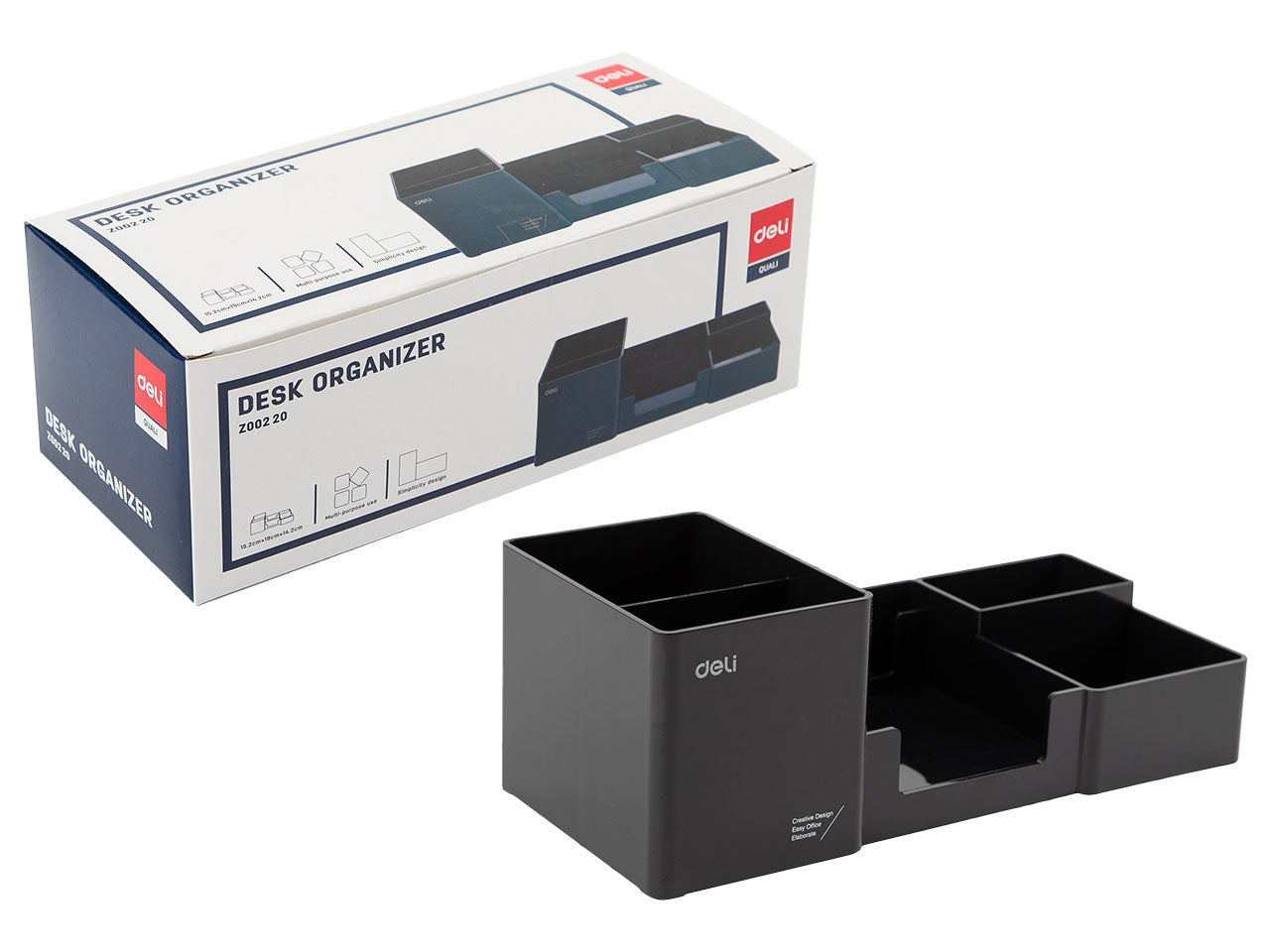 Set da scrivania nero in plastica 25,3x11,1x9 cm - Deli