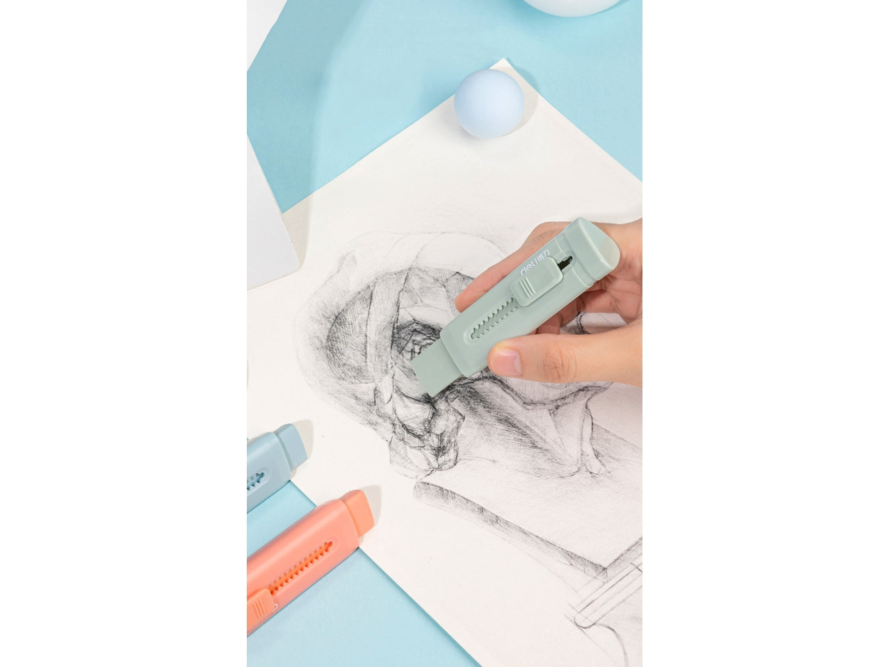 Gomma scorrevole assortita in 3 colori 8,5x2,5 cm - Deli