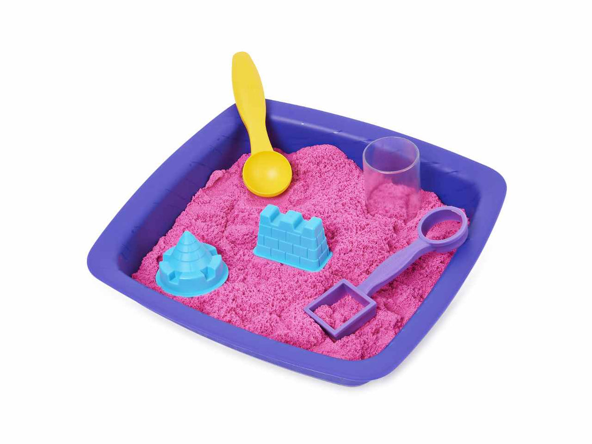 Kinetic sand playset castello di sabbia shimmer rosa