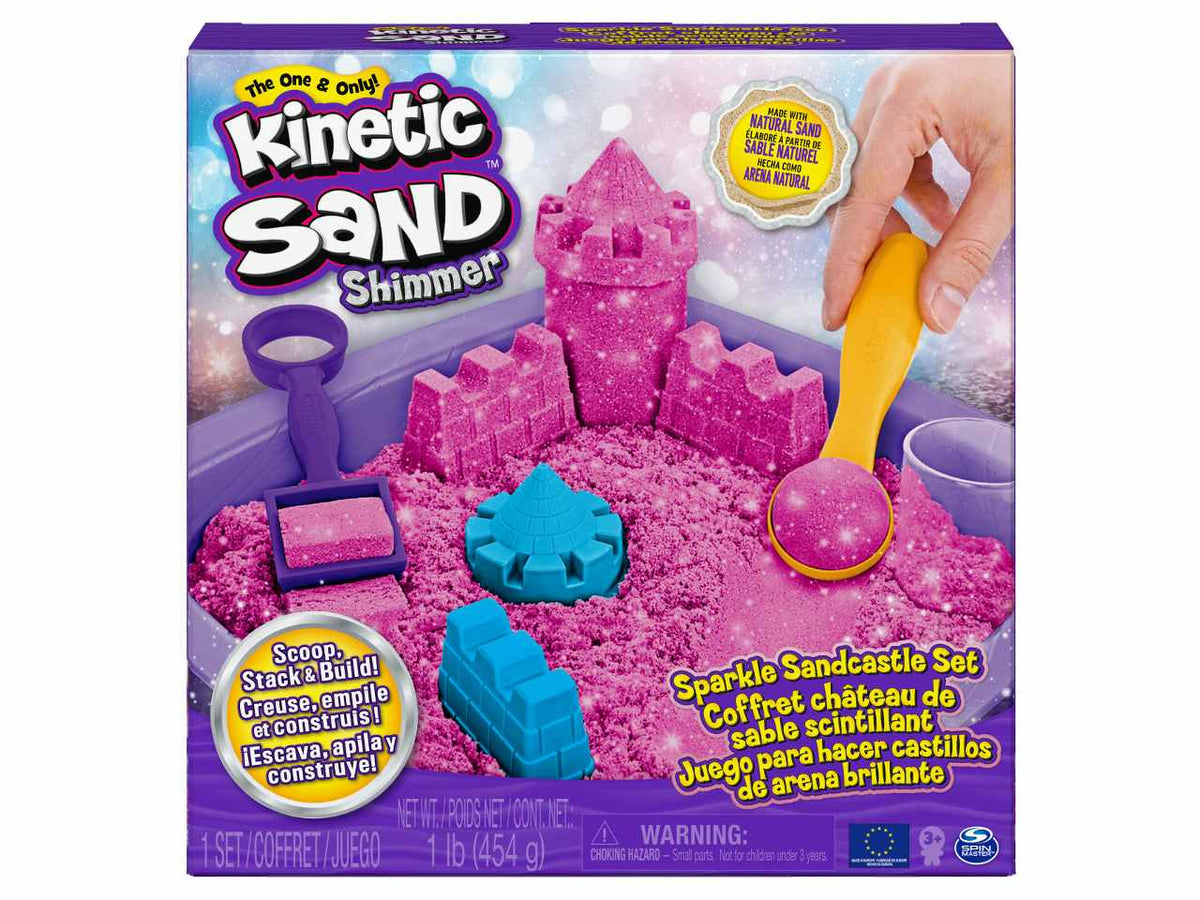 Kinetic sand playset castello di sabbia shimmer rosa
