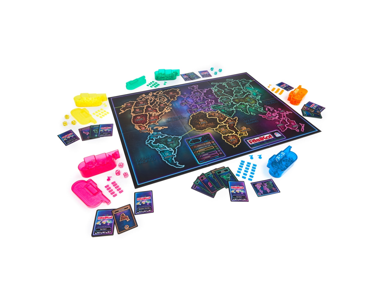 Risiko! Deluxe: Gioco da Tavolo Strategico, Carta e Plastica, Multicolore, EtÃ  10+, Plancia Extra Large, Obiettivi Segreti - Spin Master