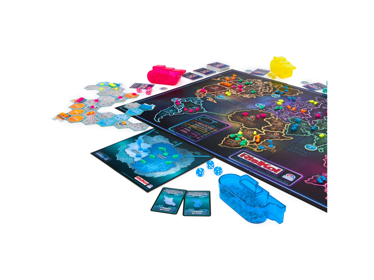 Risiko! Deluxe: Gioco da Tavolo Strategico, Carta e Plastica, Multicolore, EtÃ  10+, Plancia Extra Large, Obiettivi Segreti - Spin Master