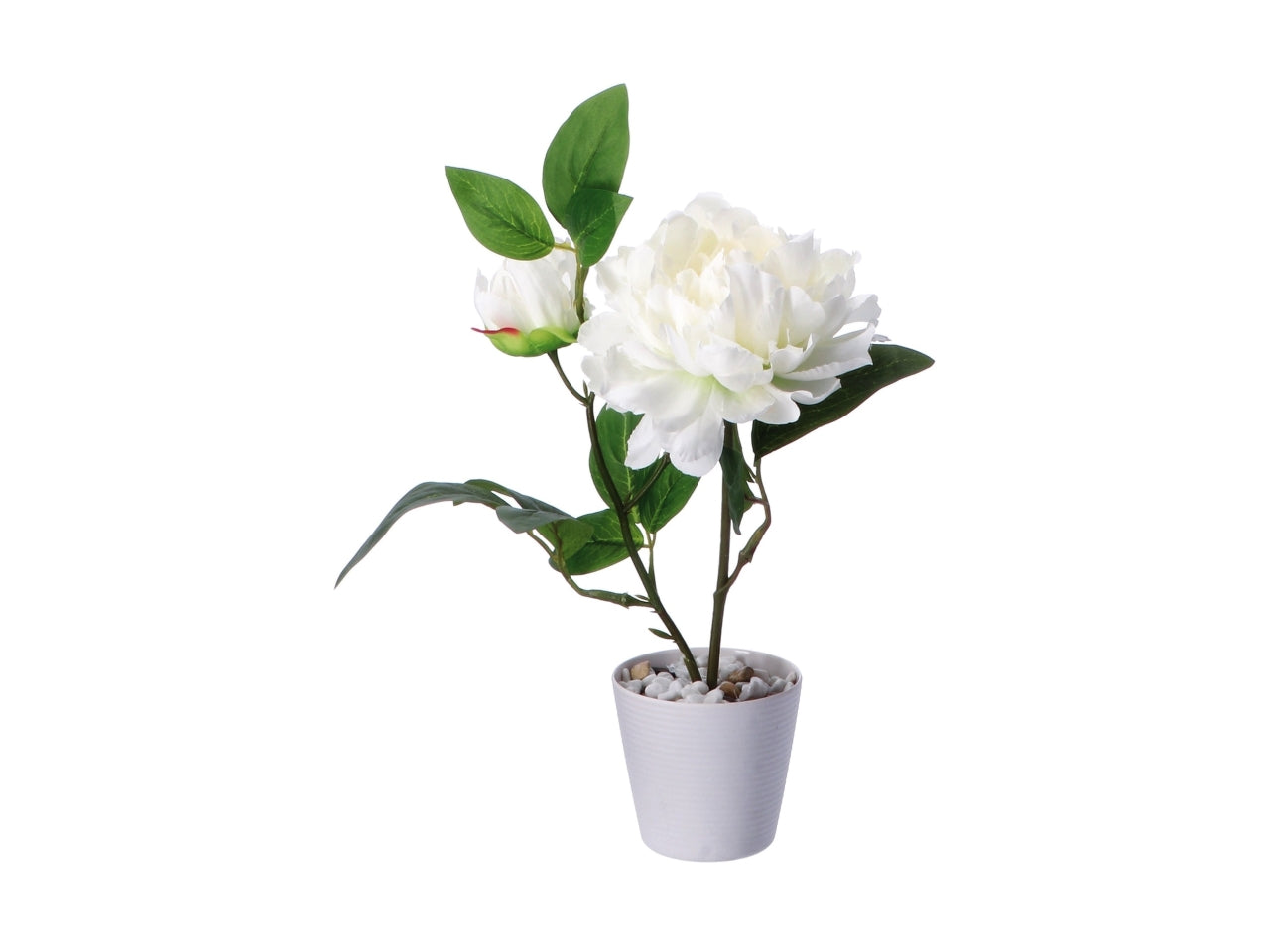 Piantina peonia artificiale in vaso di melamina - colore assortiti realistico e flessibile con fogliame opaco - d.10xh.32cm - Star