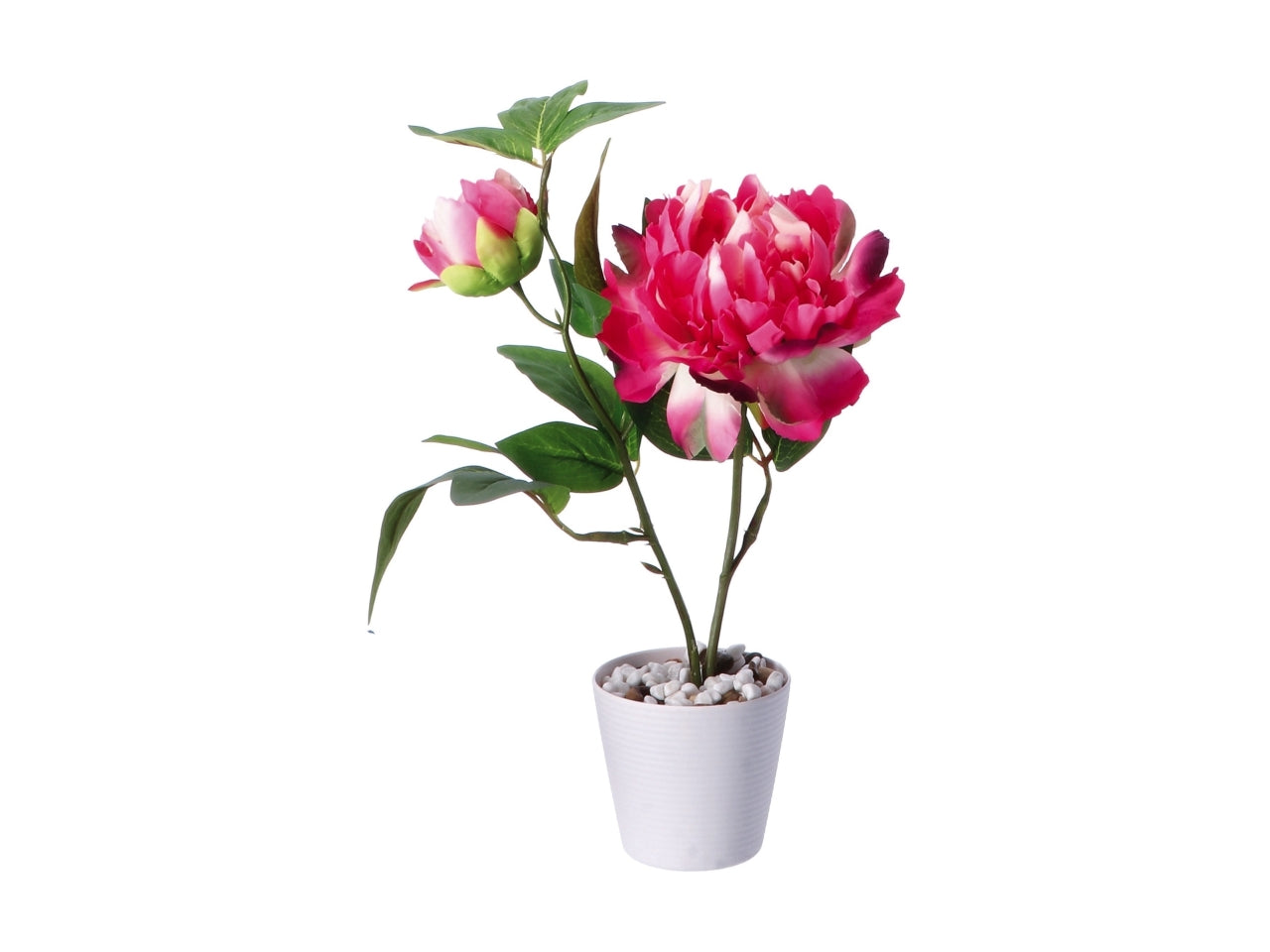 Piantina peonia artificiale in vaso di melamina - colore assortiti realistico e flessibile con fogliame opaco - d.10xh.32cm - Star