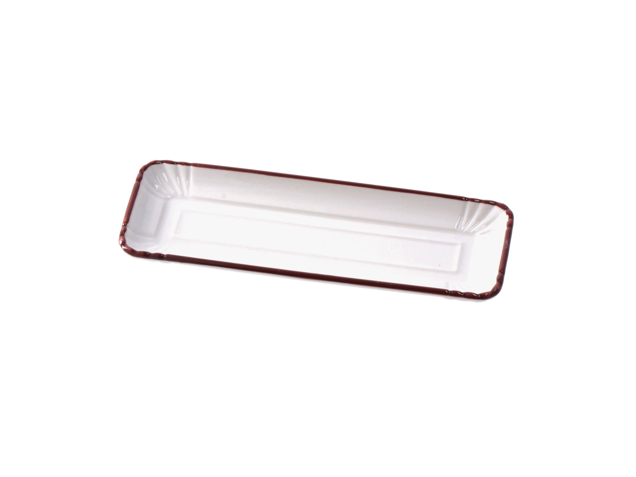 Vassoio rettangolare in porcellana avorio con bordo colorato, stile country, utilizzabile in forno e microonde, lavabile in lavastoviglie - 20x7,5x1,5 cm - Star