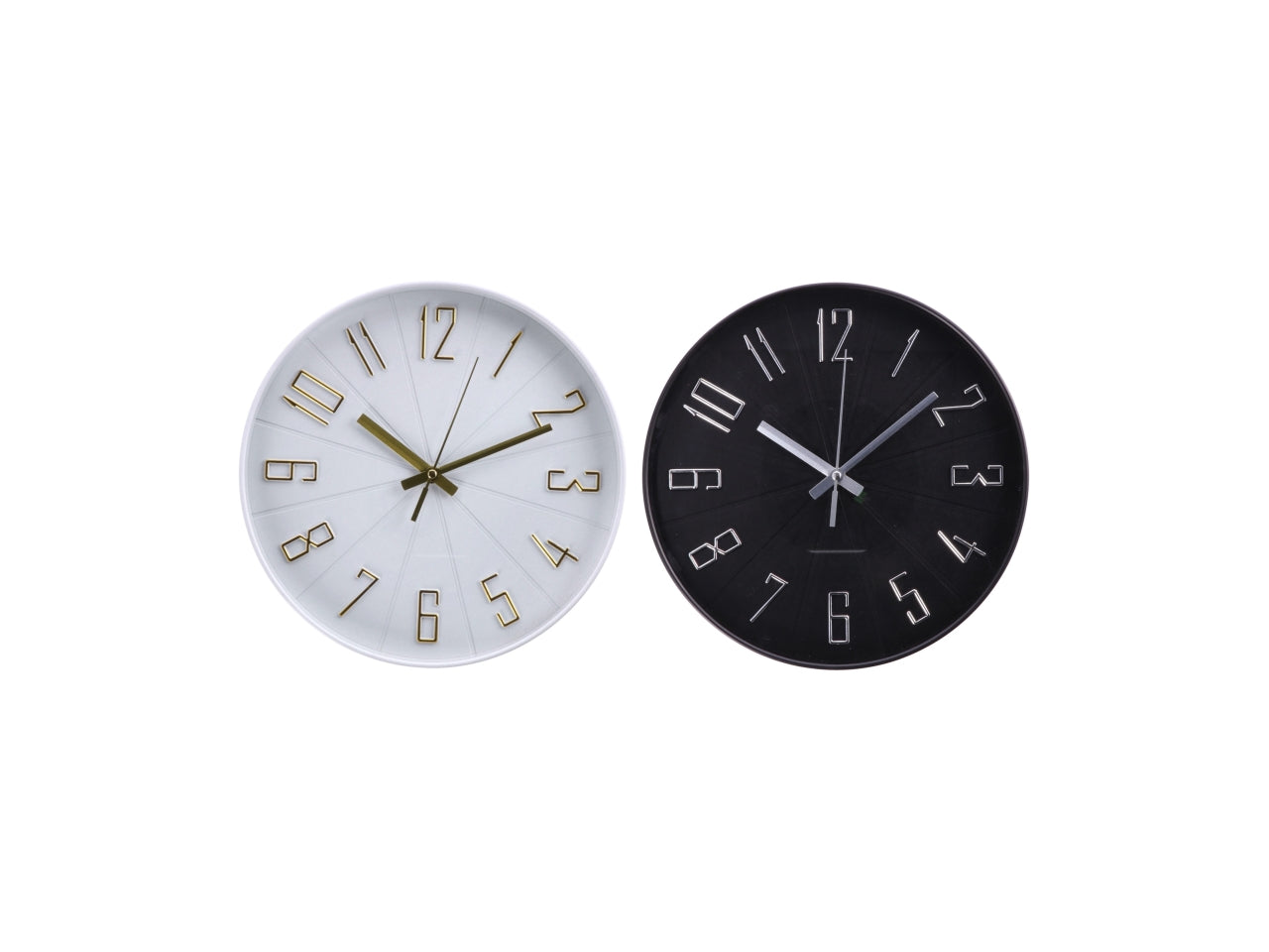 Orologio da parete moderno in plastica in 2 colori assortiti, 30,5 cm  AD Trend