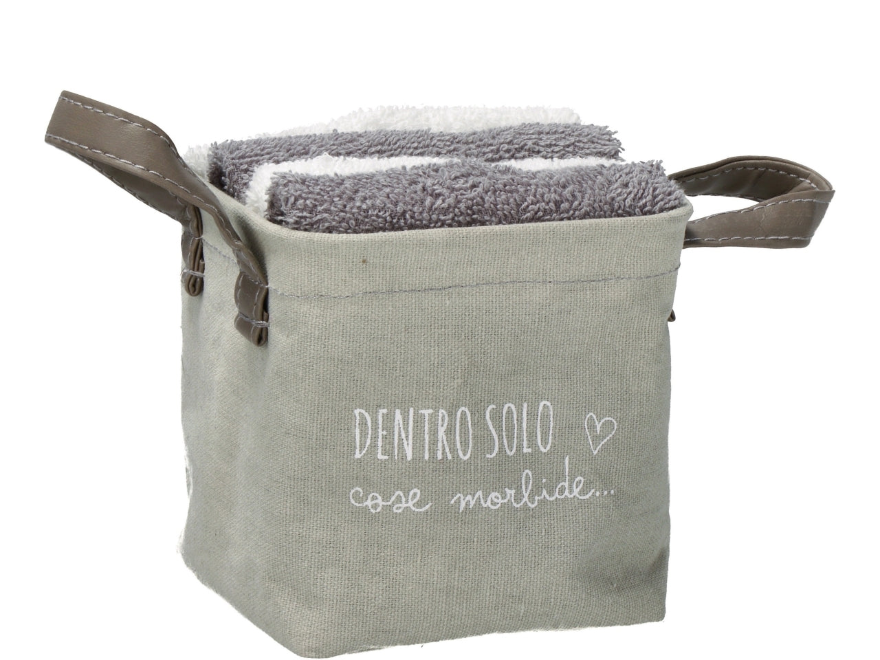 Salviette 30x30cm con cestino in tessuto set da 4 salviette in 2 assortimenti