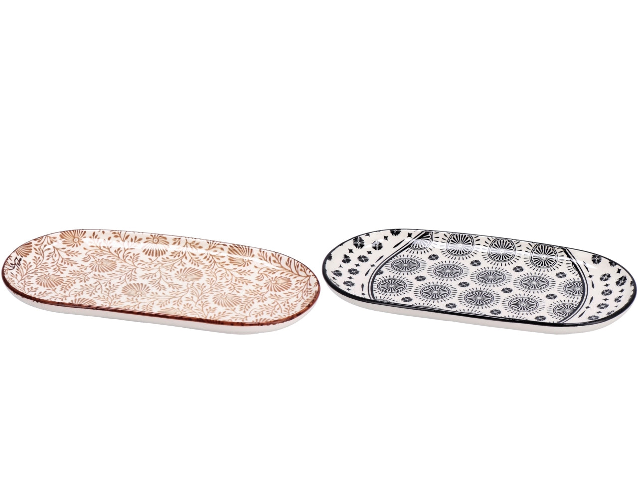 Vassoio in ceramica tricy 27x14xh.2cm 2 disegni assortiti