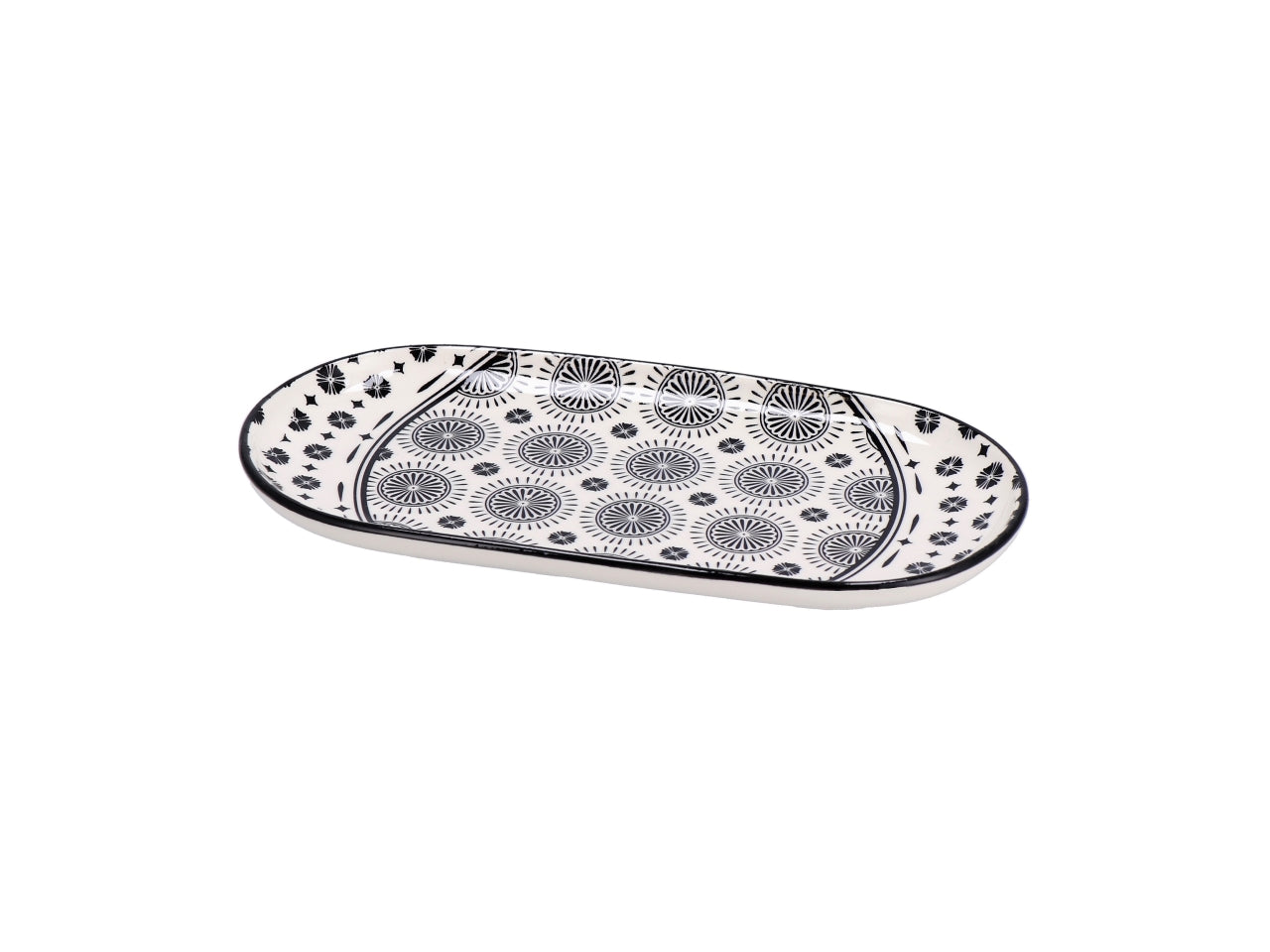 Vassoio in ceramica tricy 27x14xh.2cm 2 disegni assortiti