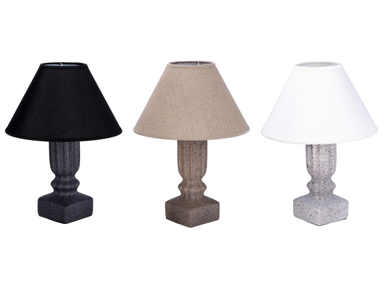 Lampada in ceramica jason d.27xh.38cm 3 colori assortiti