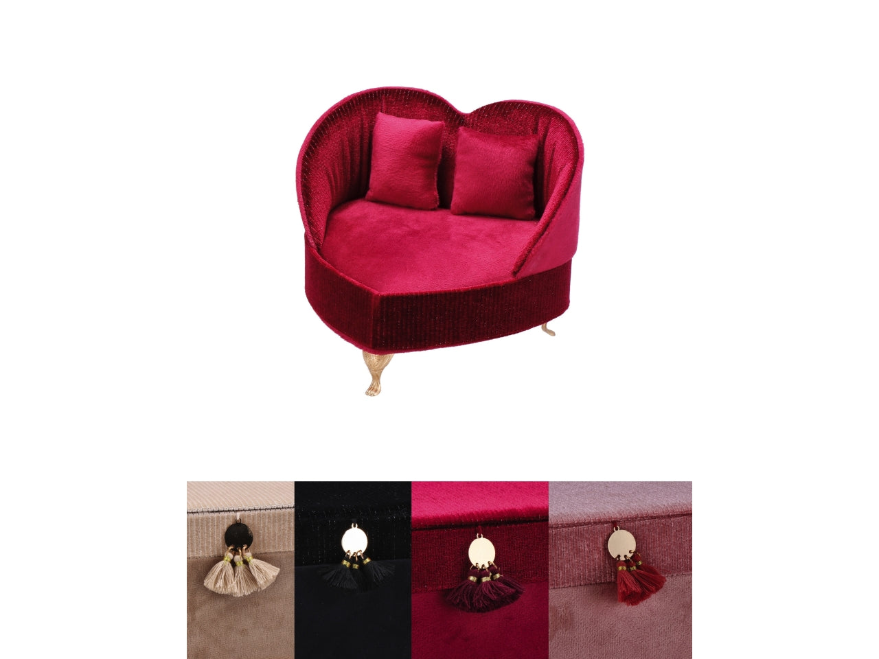 Portagioie in velluto letto d.17xh.14,5cm 4 colori assortiti