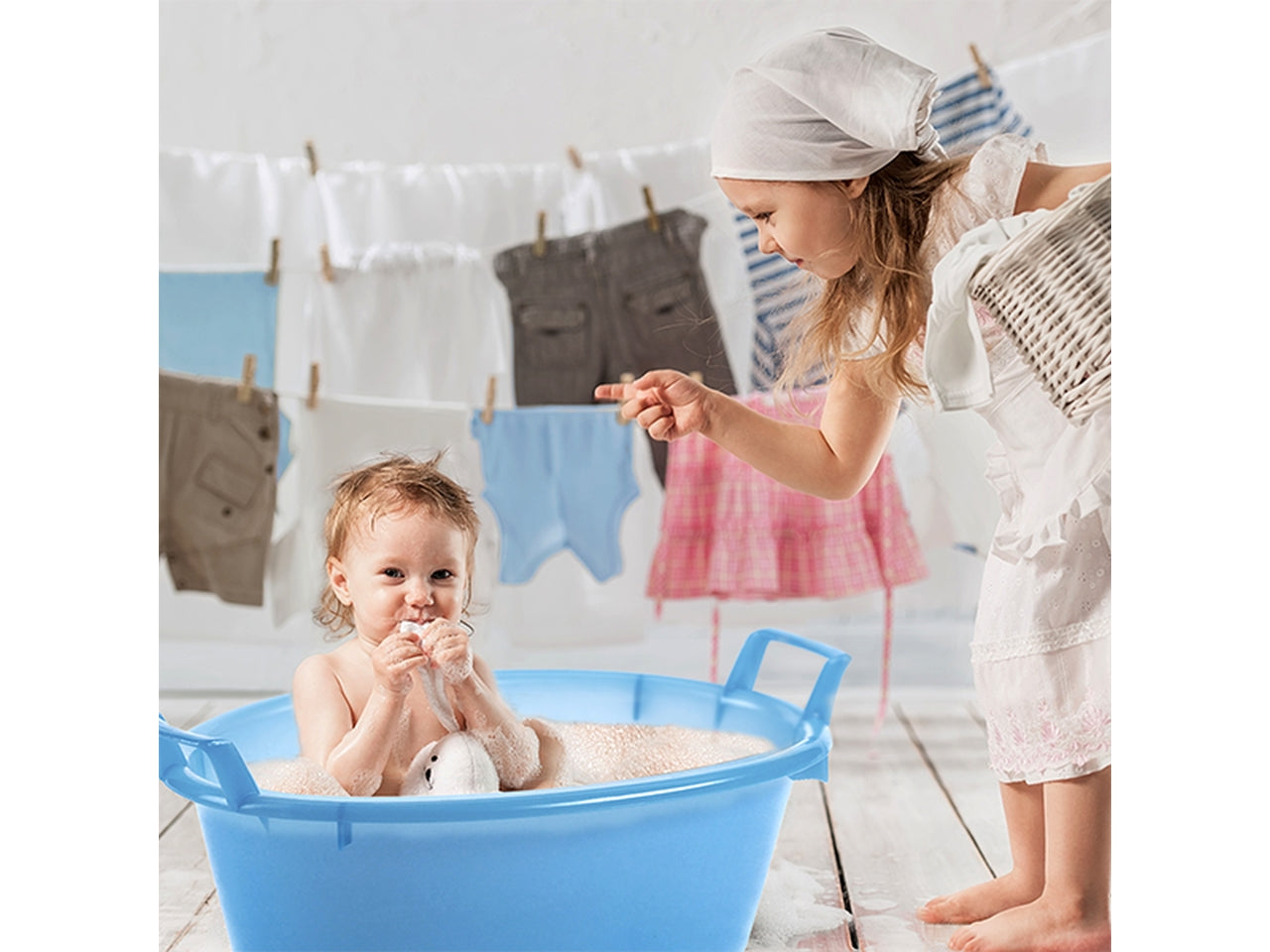 Bacinella ovale 70cm 50lt azzurra 31700