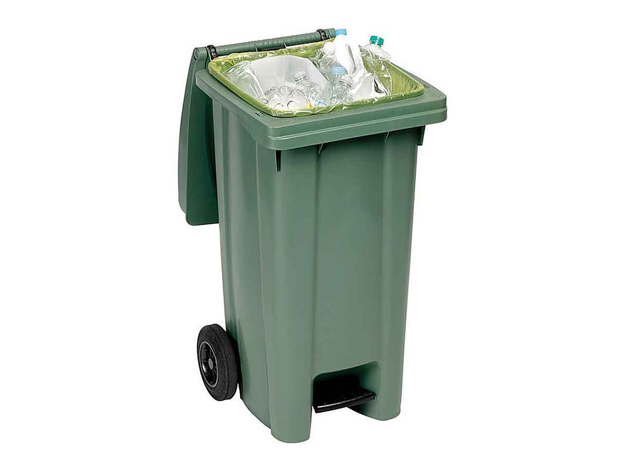 Bidone carrellato c/pedale 120lt 25701