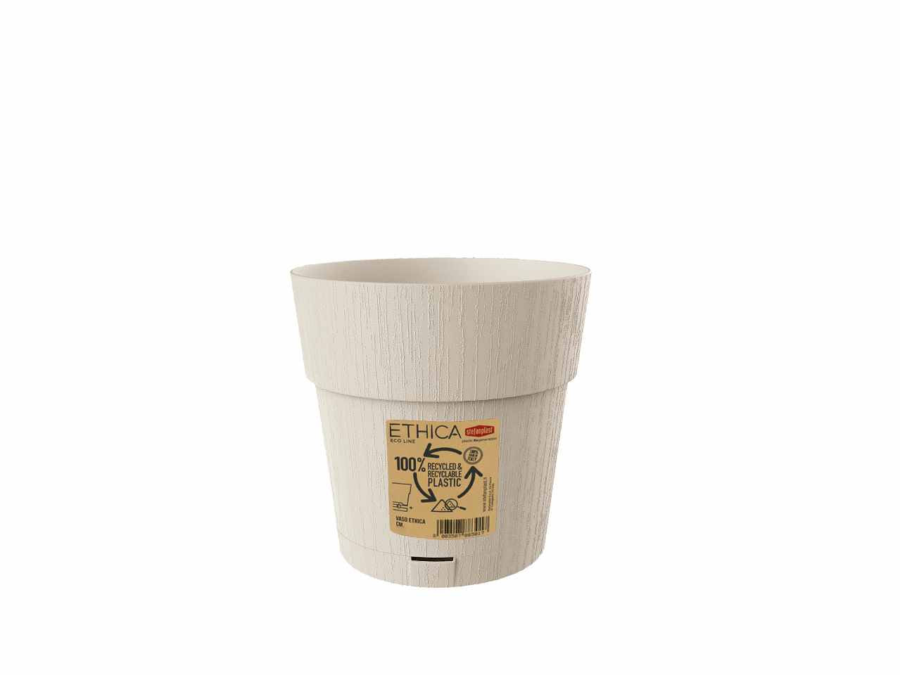 Vaso ethica d.15xh.15cm colore gesso