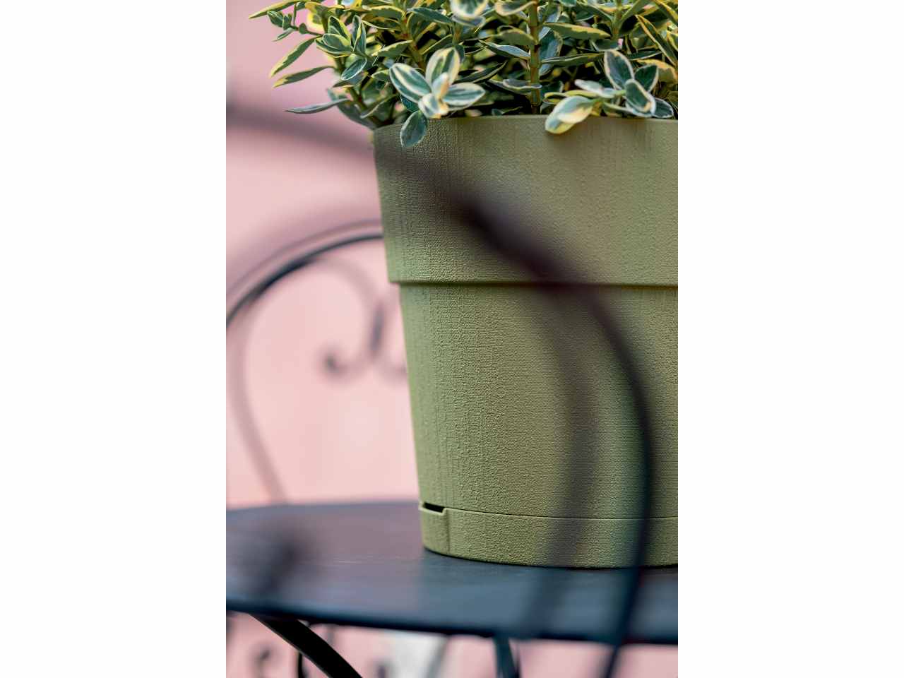 Vaso ethica d.15xh.15cm colore verde oliva