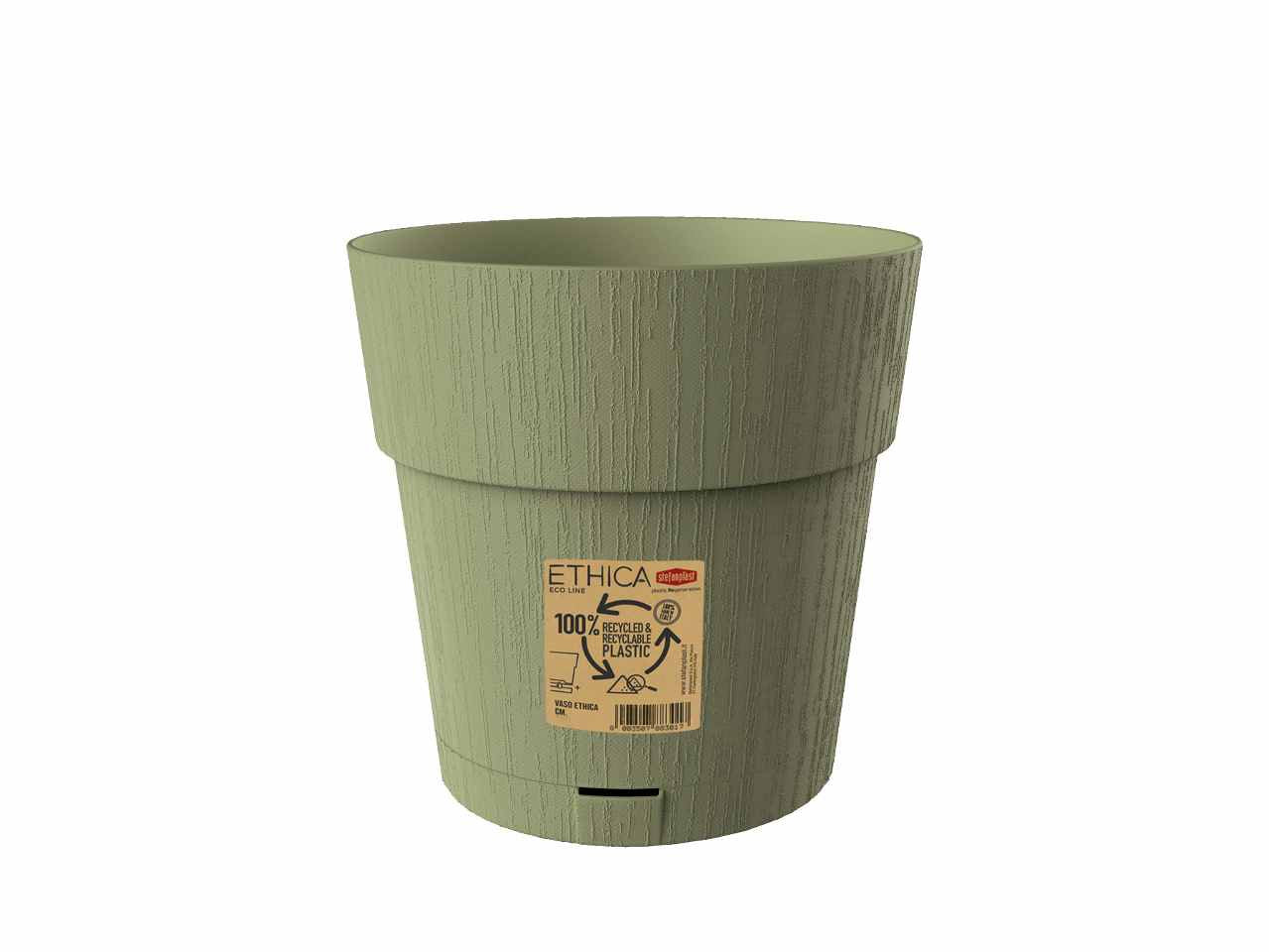 Vaso ethica d.20xh.19cm colore verde oliva