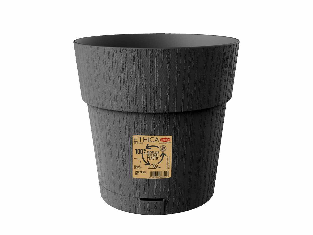 Vaso ethica d.25xh.25cm colore grafite