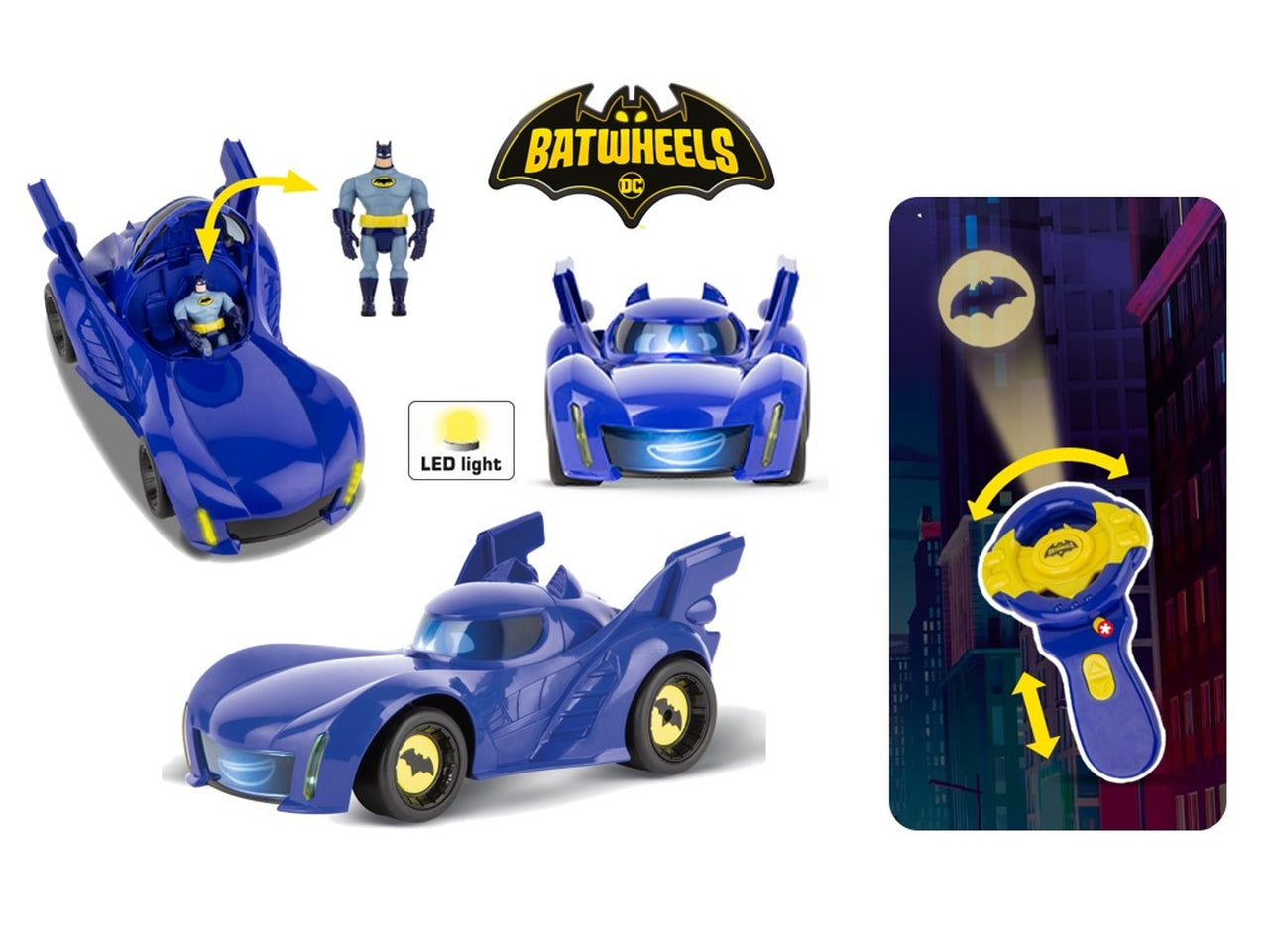 Veicolo radiocomandato Batwheelstm, con telecomando 2,4ghz e personaggio, scala 1:20, per bambini di 3+ anni - Carrera