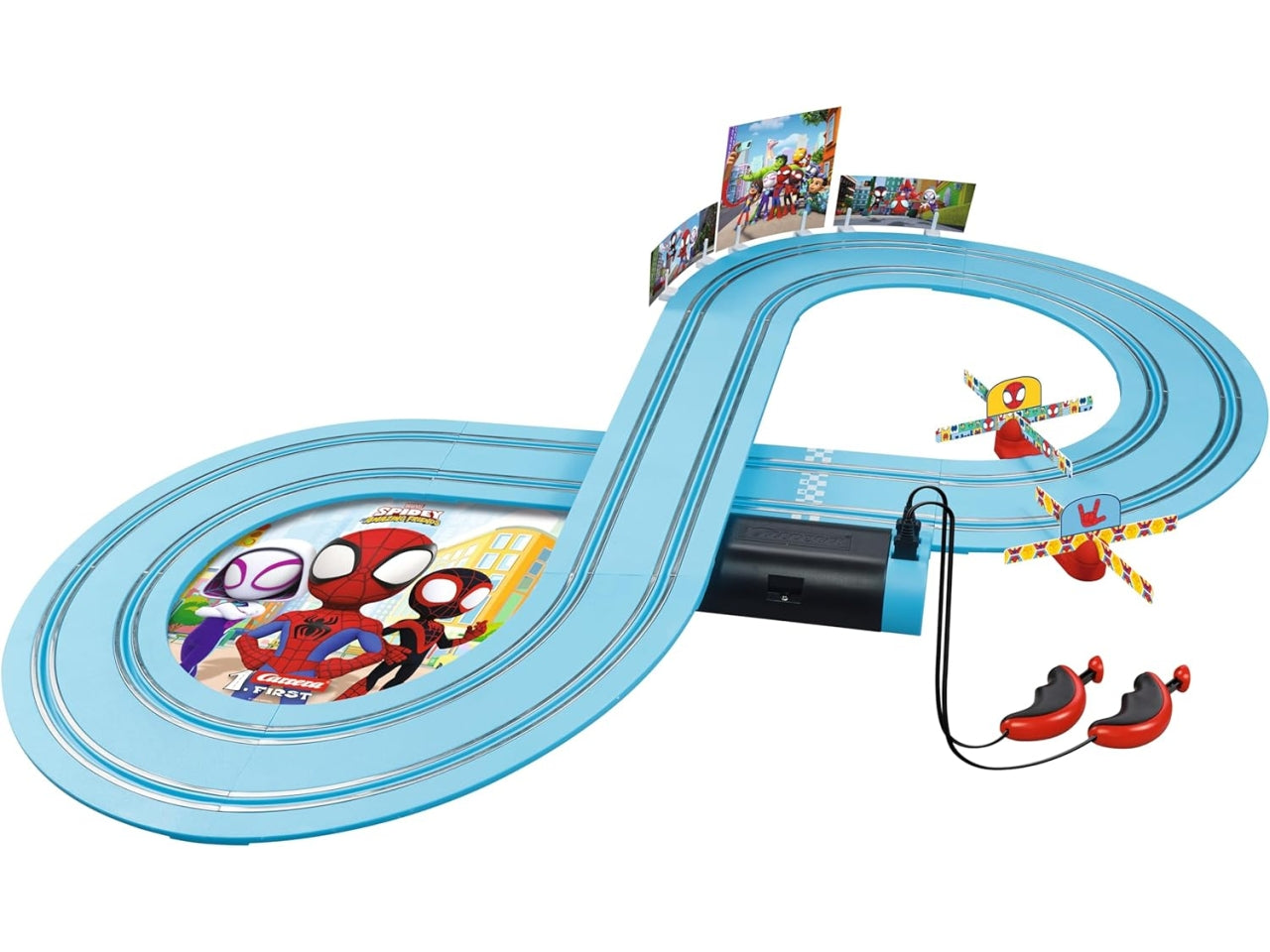 Pista giocattolo Spidey, it's spidey time! con due macchinine 3+ Carrera