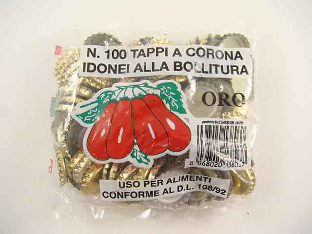 Tappi corona anonimi oro 100 pezzi