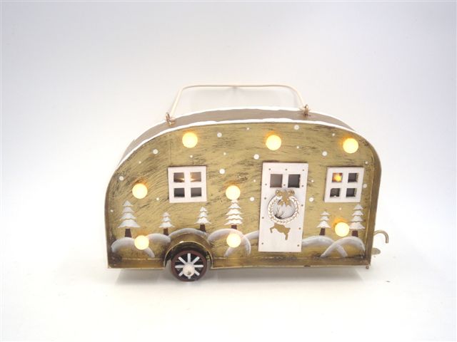Roulotte grande in metallo con luce