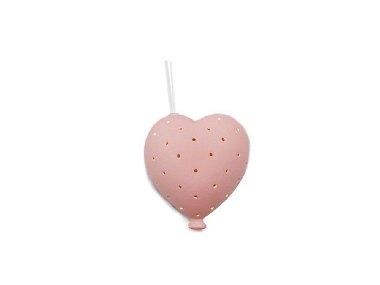 Diffusore bomboniera nascita bimba rosa in resina a forma di cuore con LED, con gancio - 6x10cm - Sud import