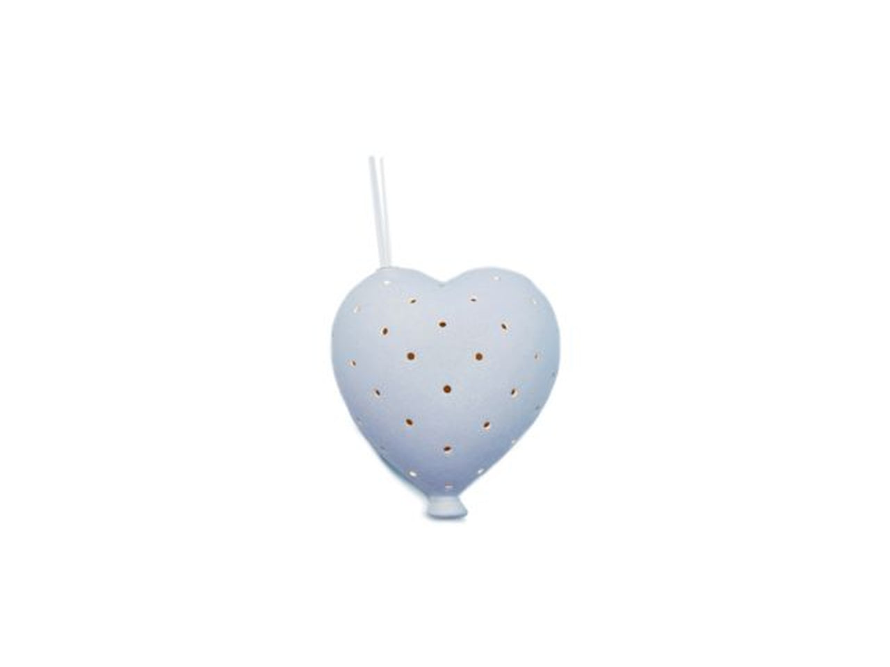 Diffusore bomboniera nascita bimbo a forma di cuore celeste in resina con luce - 6x10cm - Sud import