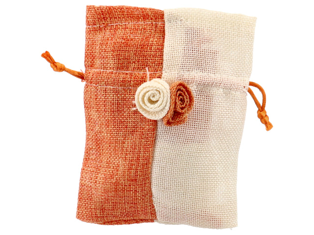 Sacchetto ecru/arancio 12534a