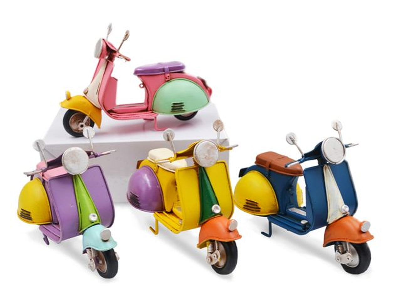 Modellino decorativo simil Vespa vintage in metallo 4 colori assortiti - Sud Import