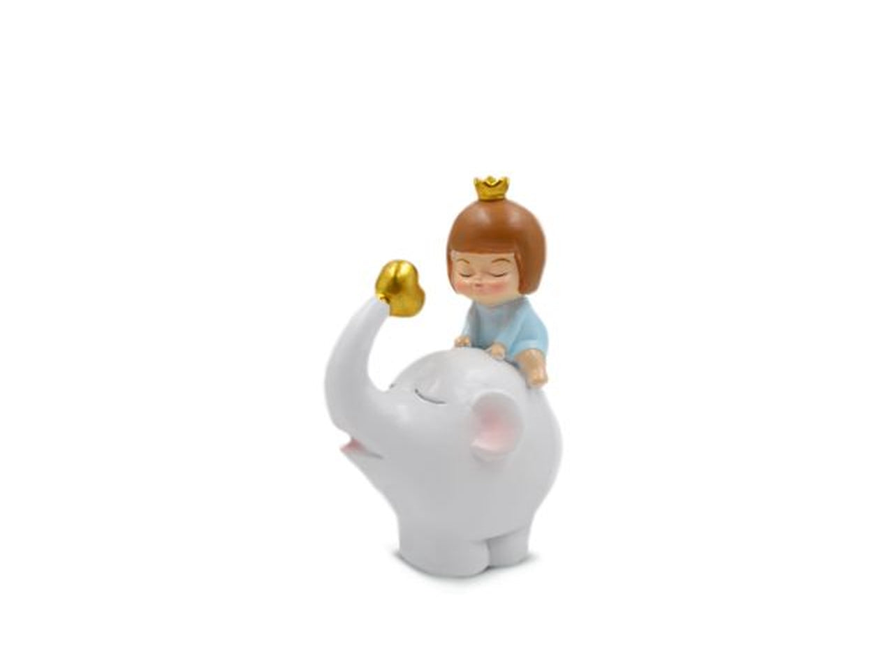 Bimbo su elefante in resina 7x11cm