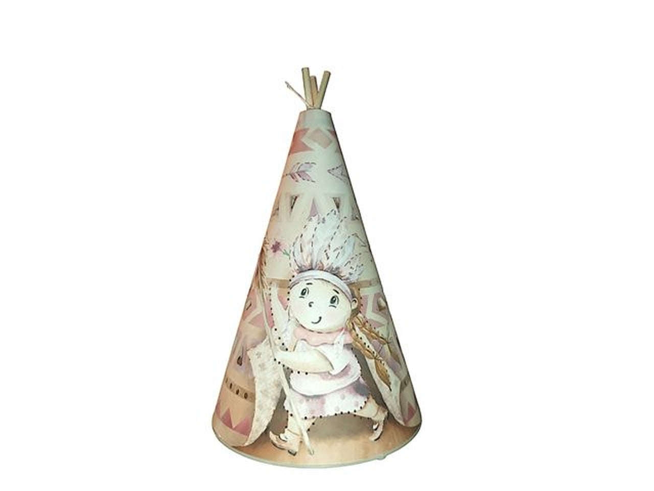 Cupoletta carta con luce 11x21cm di colore rosa