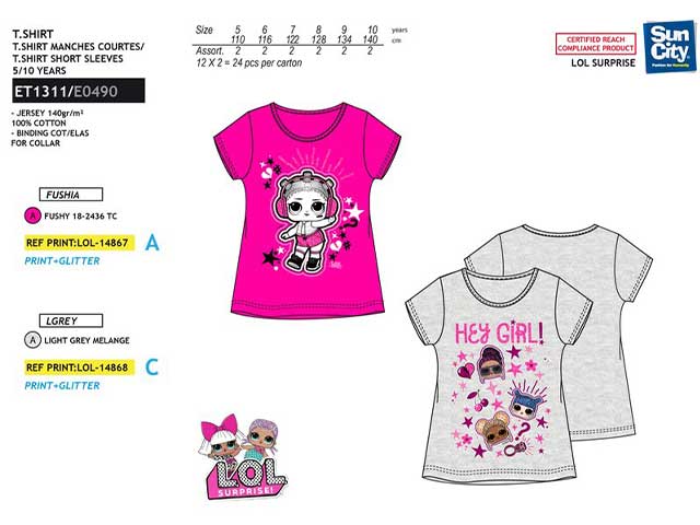 Lol surprise t-shirt m.c. tg.5-10anni et1311