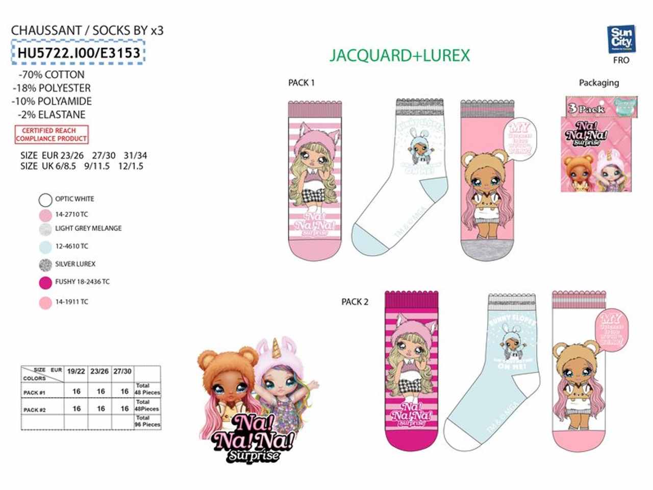 Na na na calzino 3 paia assortiti