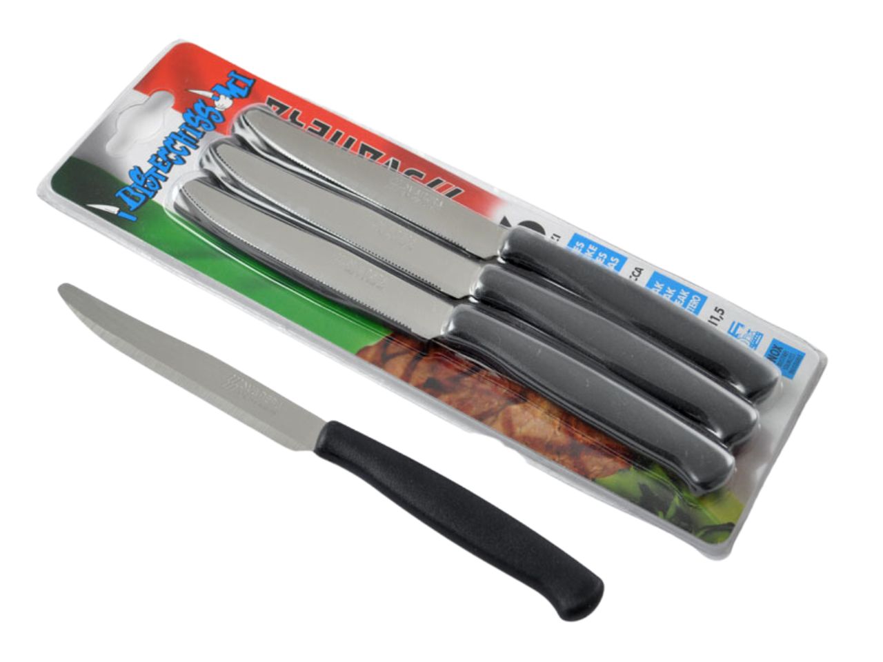 Coltello da bistecca linea jo 6 colore nero misura 1mmx11,5cm